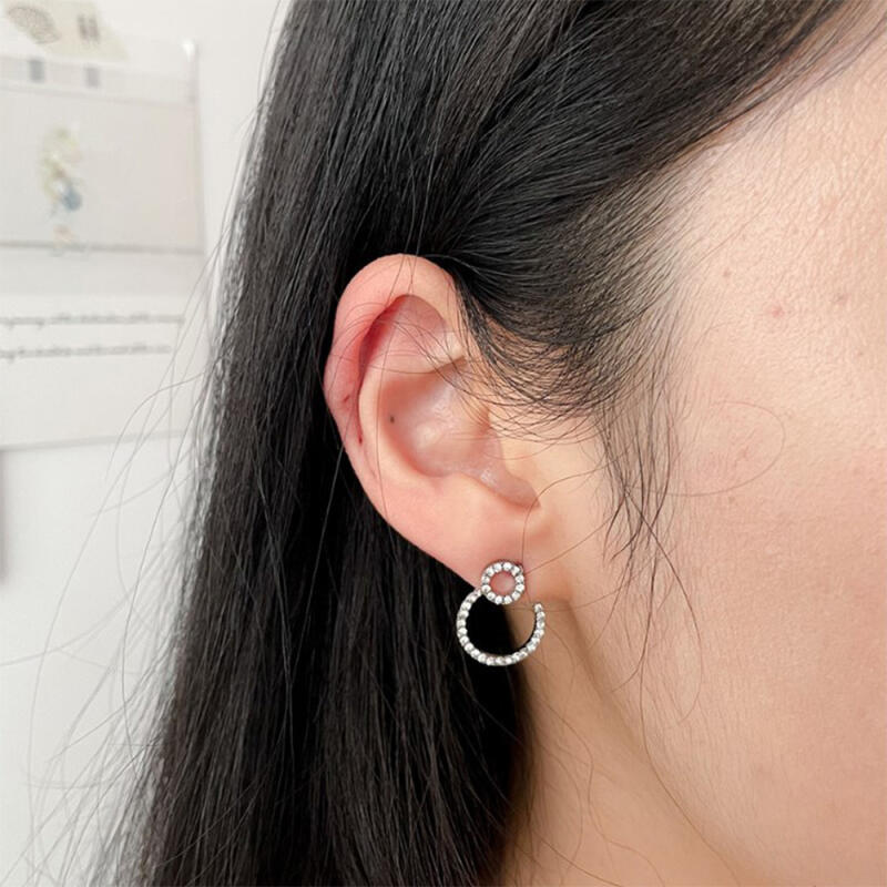 Kirani Earrings Cubic Women's Circle Elegant Double