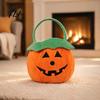 Soft Plush Halloween Tote Pumpkin Bucket, Cute Trick-or-Treat Bag, for Kids Candy Basket with Handle Girls Boys Party Favors Festive Gift Bag Children