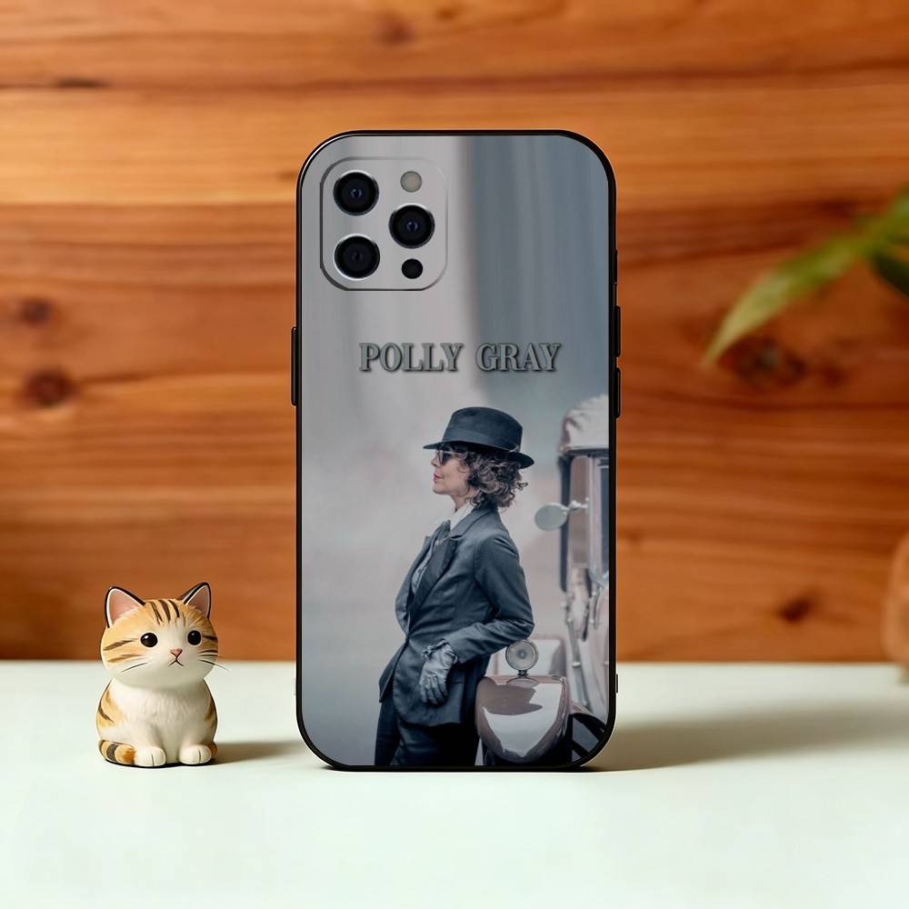 P-B-Polly Gray Phone Case For iPhone 17, 16,15,14,13,12,11 Plus,Pro Max, Others Soft Black Cover