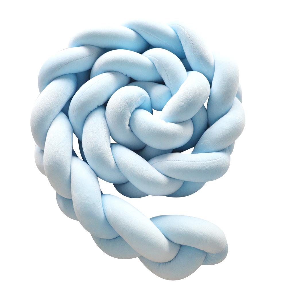 Nordic Cable Knit Crib Bumper - Three-Strand Braid Knotted Rope Pillow