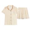 Japanese-style Unprinted Style Summer Fresh Cotton Pajamas Women's Short Sleeves 1011 New Loose Outer Loungewear Suit