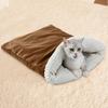 Cat Bed Cave Cozy Plush Cat Sleeping Bag Pet Snuggle Sack Warming Plush Nests For Rest Cuddle Hiding Travel Home Car Autumn