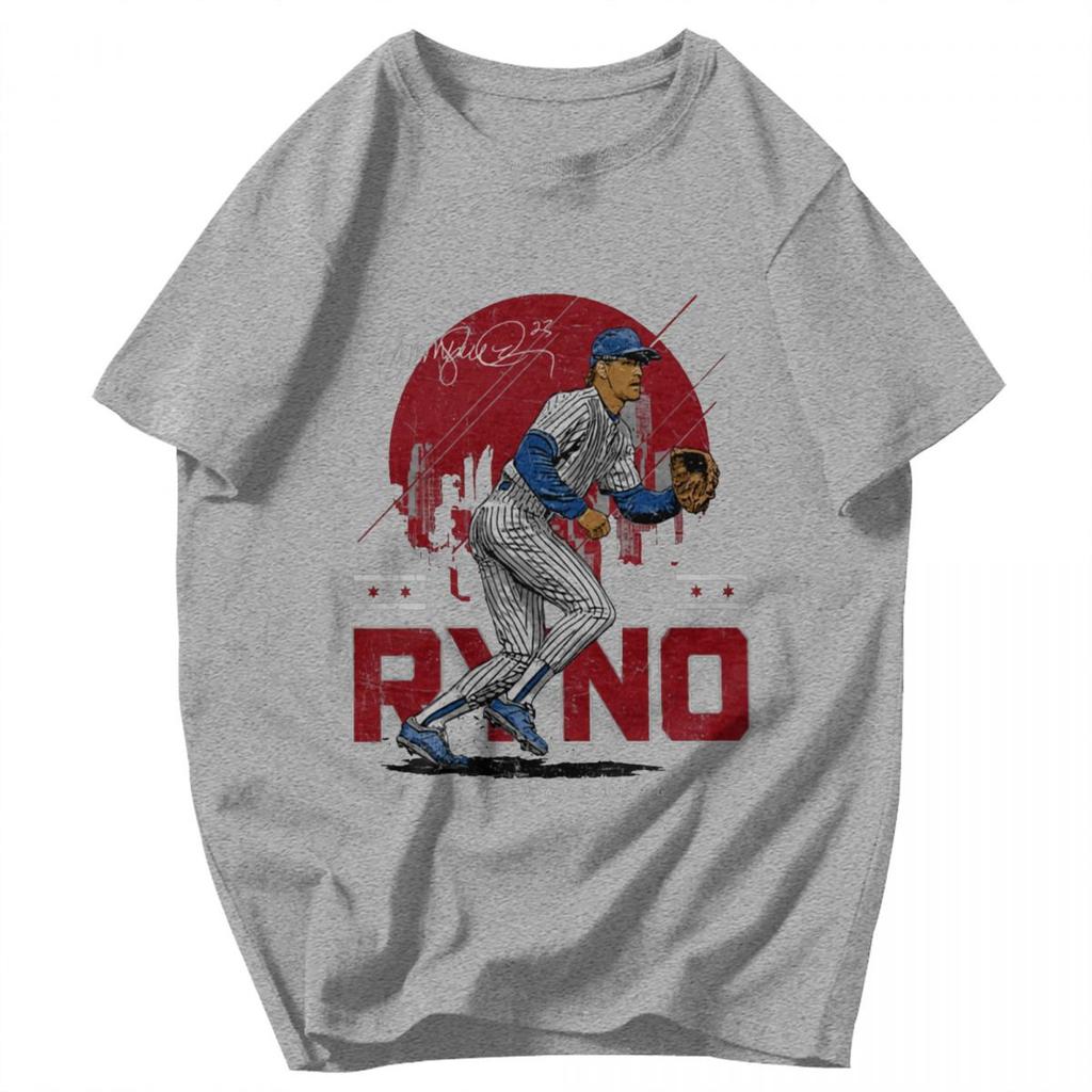 Men T Shirt Ryne Sandberg Skyline Gifts Y2K Graphic Crewneck Unisex Tops T Shirts