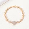 Copper Micro-paved Zircon Heart Bracelet Heart-shaped Chain Buckle Bracelet Love Accessories