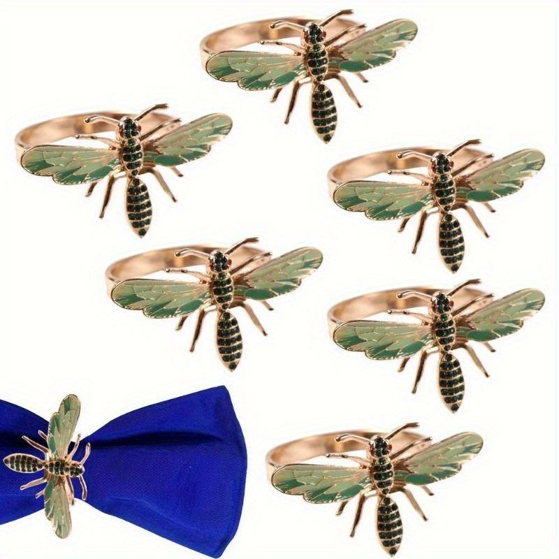 1PC Elegant Napkin Rings Honey Bee Dragonfly Napkin Buckle Table Tissue Holders Table Decoration Tissue Rings
