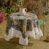 Leljia Jacquard Lace Ruffle Edge Outdoor Tablecloth