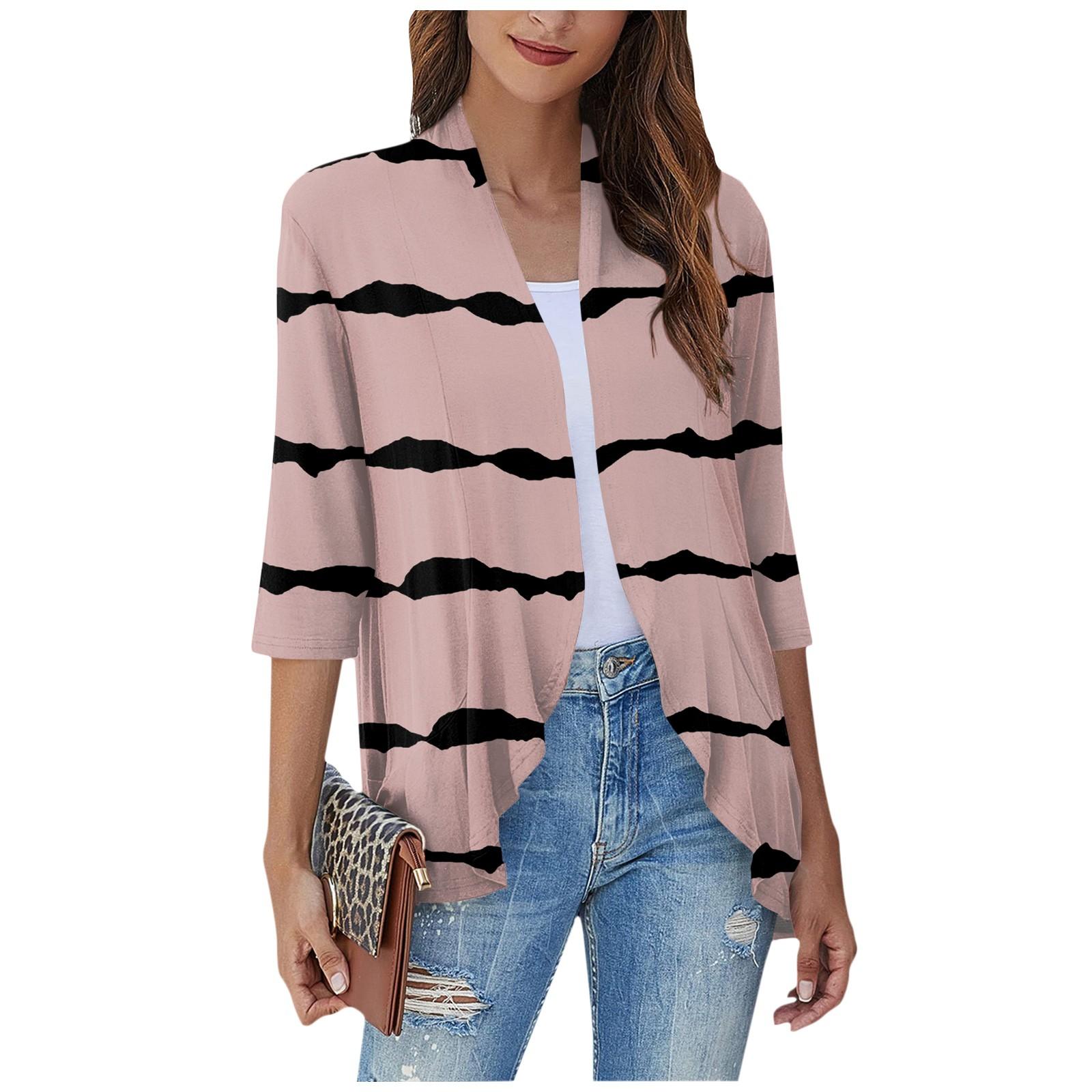 

Женская повседневная модная куртка с рукавом три четверти с цветочным принтом, мягкая драпированная куртка с рюшами S розовый