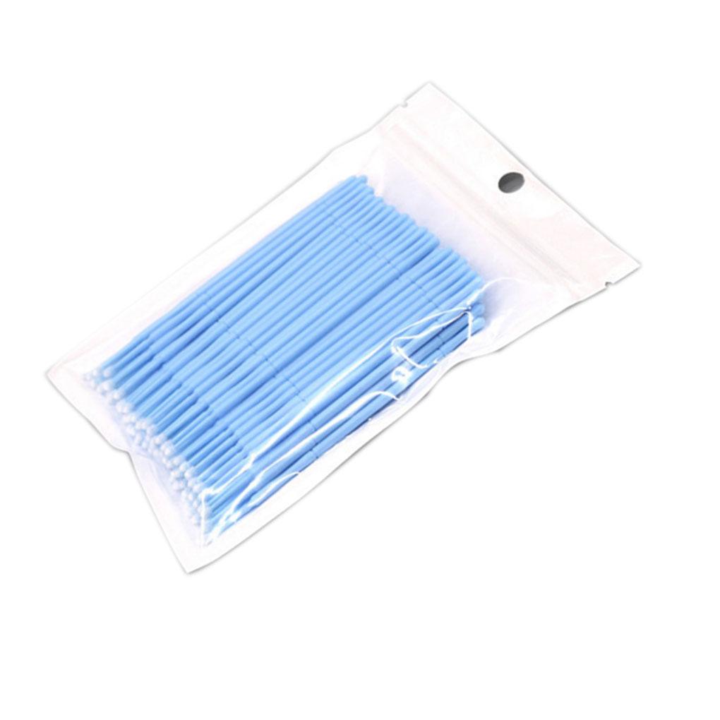 100pcs Double Head Disposable Swab Fiber Buds Plastic Sticks Eyebrow Eyelash Make Up Tools