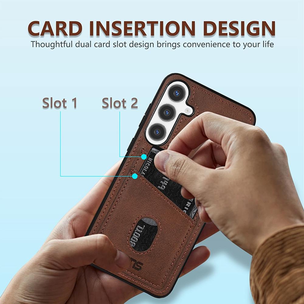 AZNS K1 Series For Samsung Galaxy A56 5G Case Calf Texture Anti-Drop PU+TPU Phone Cover with 2 Card Slot