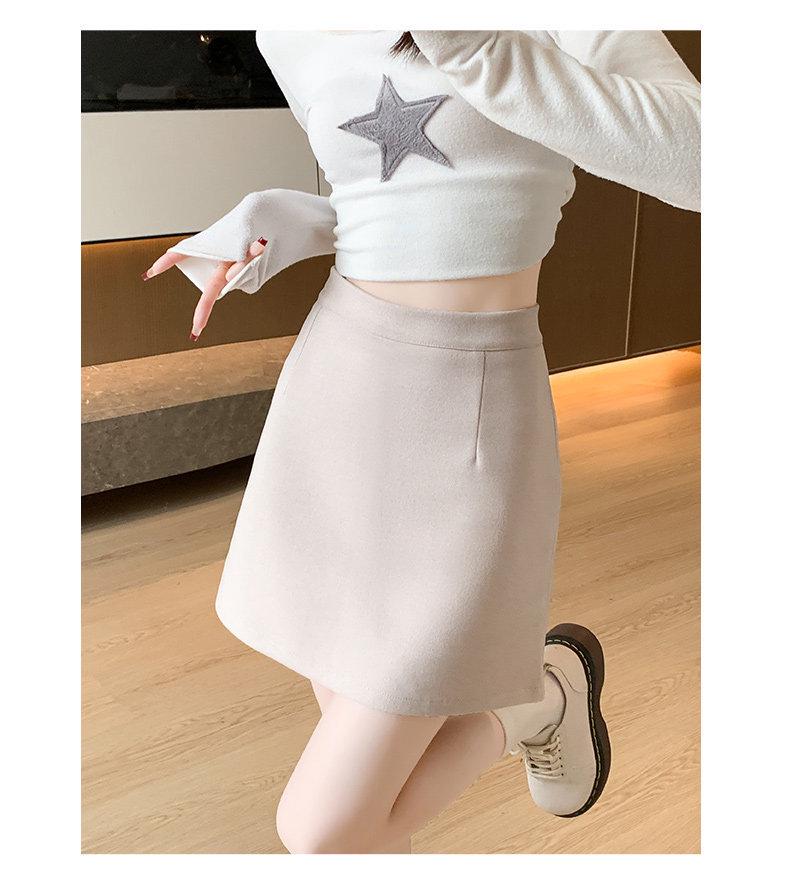 Women's High Waist A-line Short Skirt: Autumn/Winter Velvet, Warm, Anti-Exposure, Slimming Fit