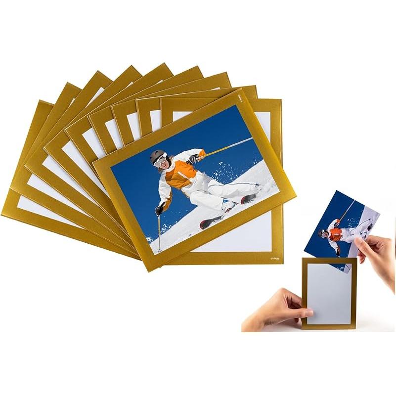 Magnetic Picture Frames with Black Border(4"X6",10 Pack),Magnet Photo Frame Pockets/Postcard Holder,Decorations for