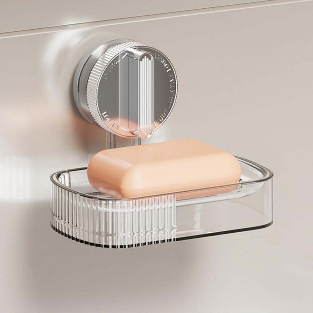 Soap Storage Rack Soap Box Suction Cup Soap Tray Holder for Easy Bathroom Organization Wall Mount No Drilling Needed