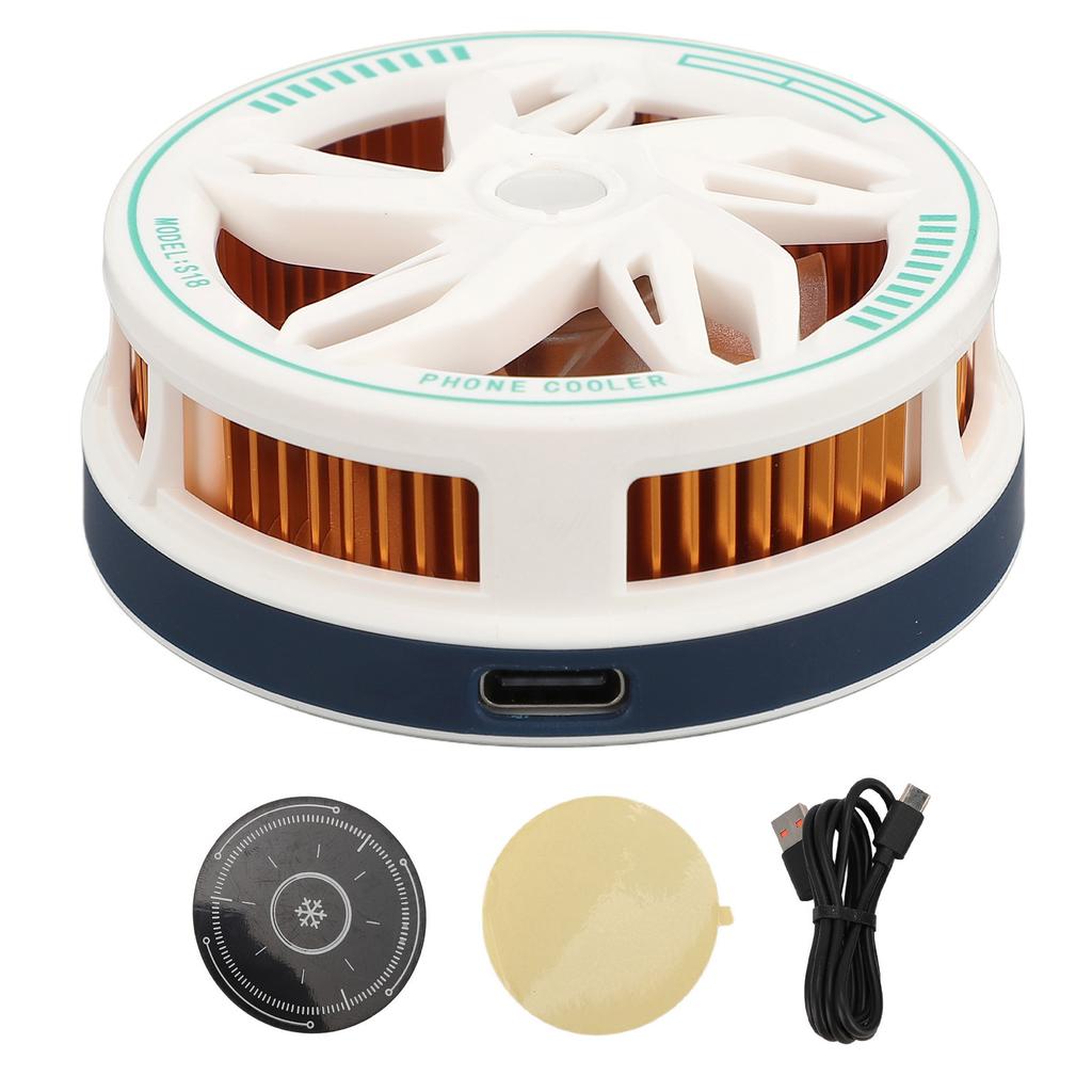 Phone Cooler 15W Magnetic Adsorption Quiet Portable Cell Phone Radiator Cooling Fan for Gaming Live 