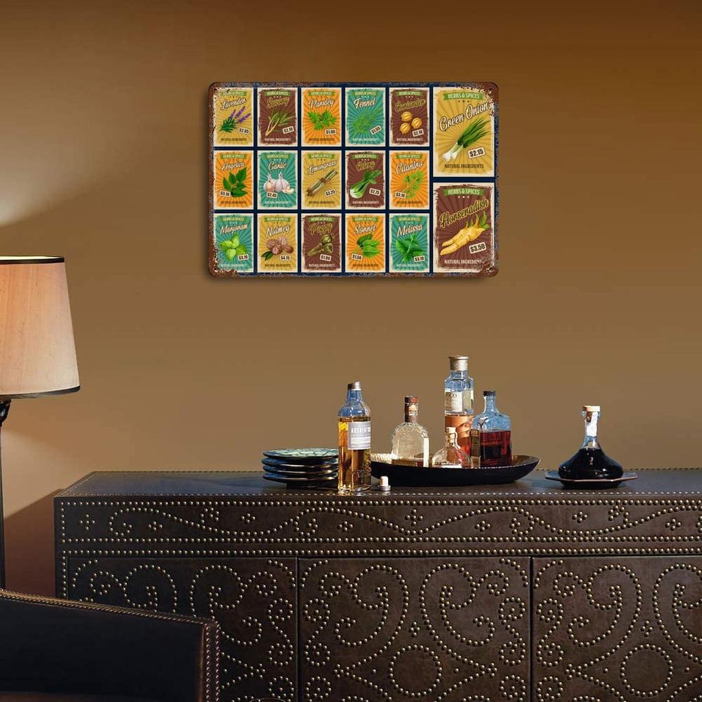 1-Pack Rusty Retro Decor Wall Plate, 20×30cm and 30×40cm, Vintage Metal Hanging for Study, Hallway or Bar