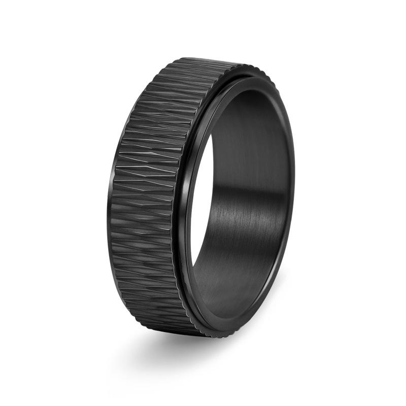 8 мм Новое модное вращающееся кольцо из нержавеющей стали для мужчин 6 чёрный