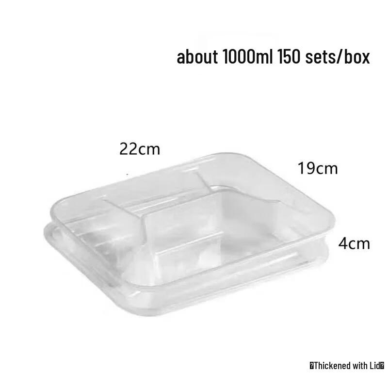 SPSR Disposable Round Plastic Food Container with Lid, 500ml