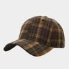 British style simple retro plaid woolen baseball cap autumn and winter outdoor fashion literary and leisure thermal cap