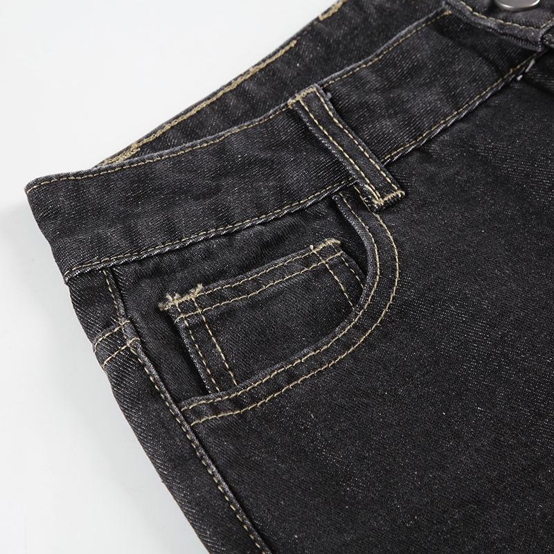 Women's Pant  Botanical Floral Embroidery Slim Thin Spice Girls Fashion Retro Hundred Old Do Old Casual Flare Jeans