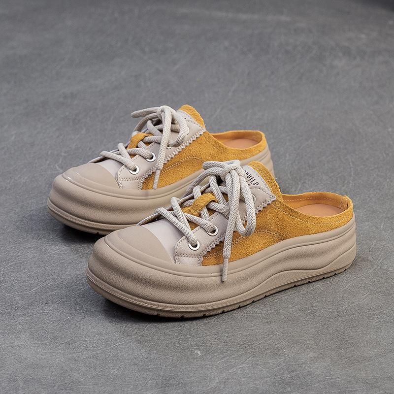 

Мода GKTINOO 2025 Лето Новые Кроссовки из Натуральной Кожи Мягкая Подошва Плоские Шлепанцы Ручной Работы Платформа Женская Обувь Лоферы Уличные Шлепанцы 40