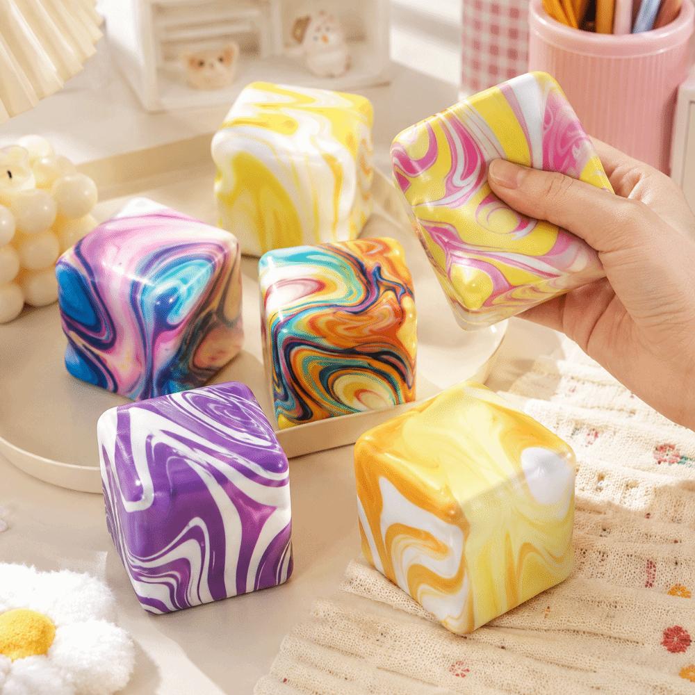 Realistic Cheese Squeezed Cube Super Soft Cheese Stress Ball Slow Rebound Fidget Toy  Office