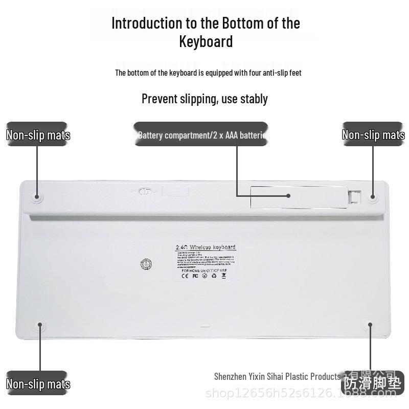 

Wireless Keyboard and Mouse Set for Laptops & Desktops with Scissors Switch and Battery Power срібні білого кольору