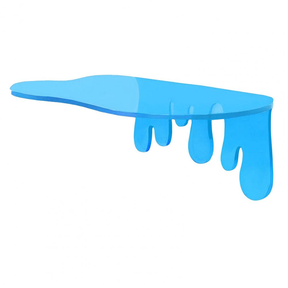 Wall Mount Storage Rack Acrylic Small Wall Shelf Strong Load-bearing Blue Wall Mount Storage Organizer Corner Display Shelf синий