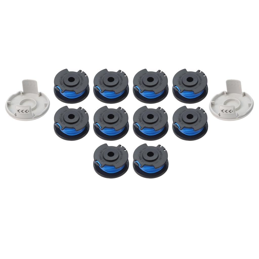 String Trimmer Replacement Spools & Cap for AC14RL3A 11 Feet of Line 6/8/10 Spools with 2 Covers Reliable and Long Lasting