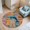 Whale and Dolphin Pattern Round rug,Carpet Rug for Living Room Bedroom Sofa Playroom Decor,Non-slip Floor Mat,Holiday Gifts and Birthday Gifts.