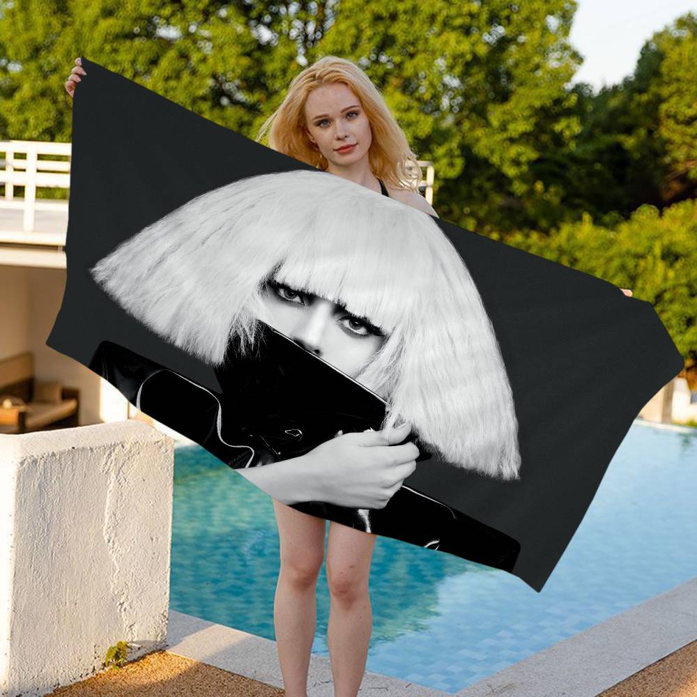 Singer L-Lady G-Gaga Big Microfiber Beach Towels Quick Dry Towel Sand Beach Towels Pool Towel for Travel Swim Pool Yoga