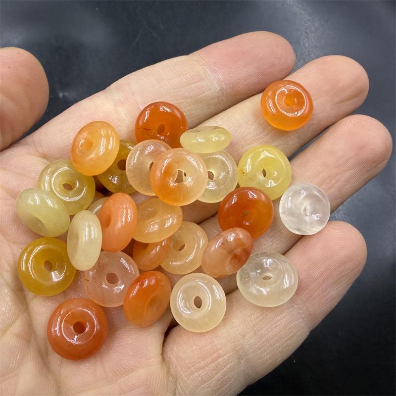Natural Golden Silk Jade Small Ping An Kou Pendant