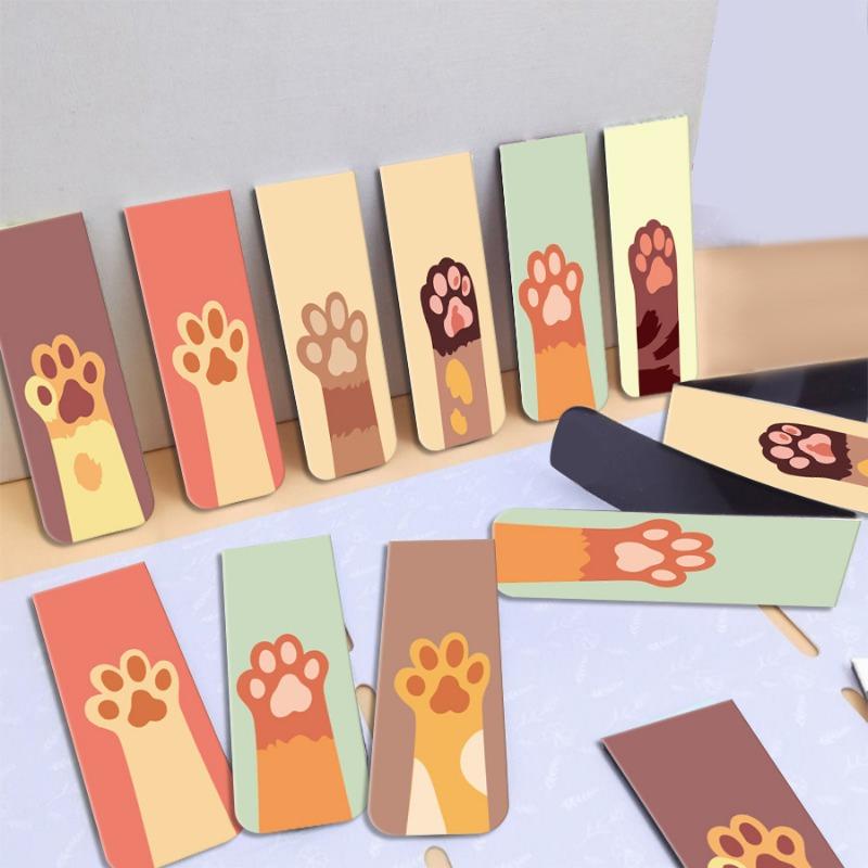 12 Pcs Style Magnetic Bookmarks with Various Patterns Magnetic Reading Bookmarks  Page Clipping Marker