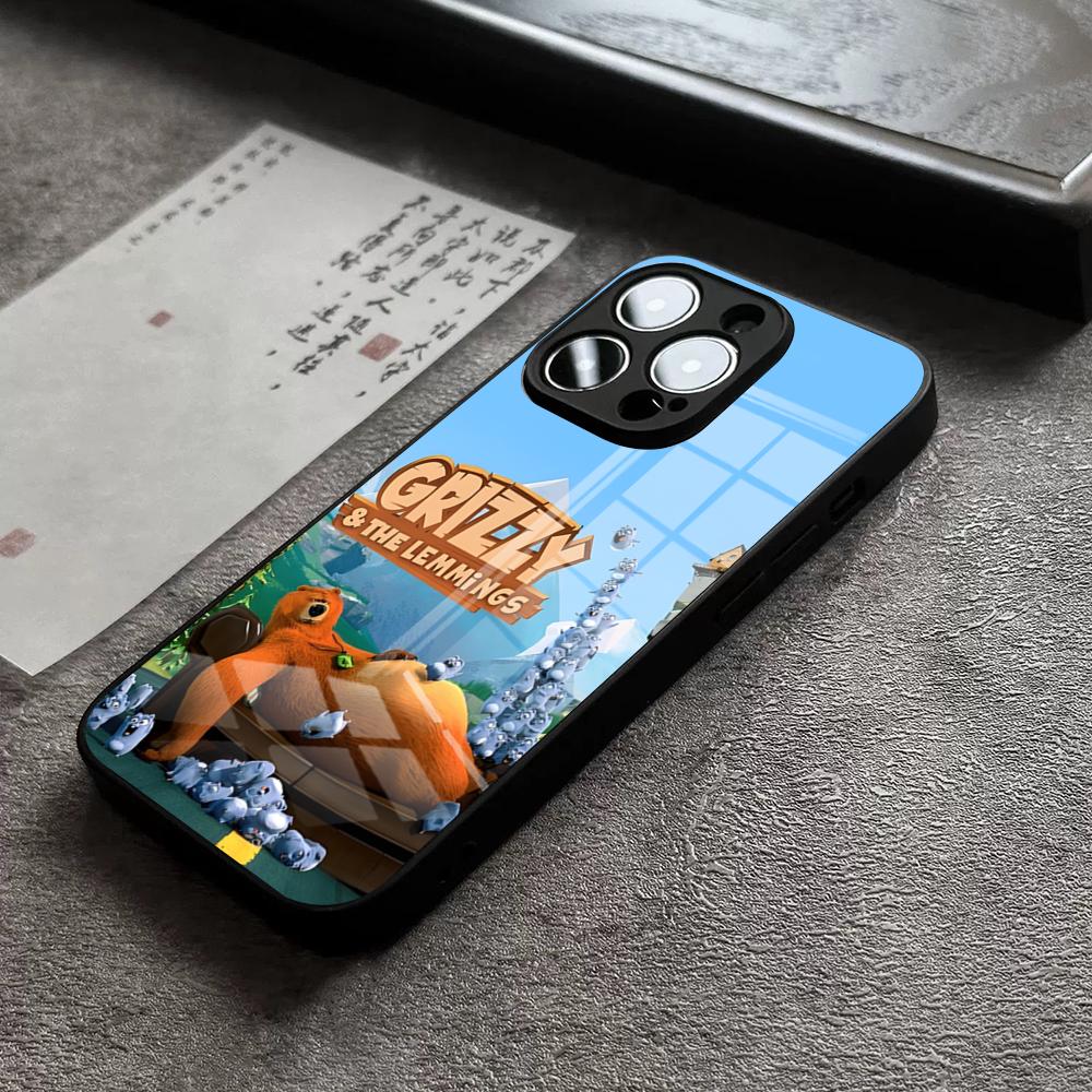 

Cartoon GRizzy And Lemmings Phone Case For IPhone 17 Pro Max 14 Pro 15 12 11 13 Mini X XR XS 16 Plus SE Glass Cover iPhone14 Pro