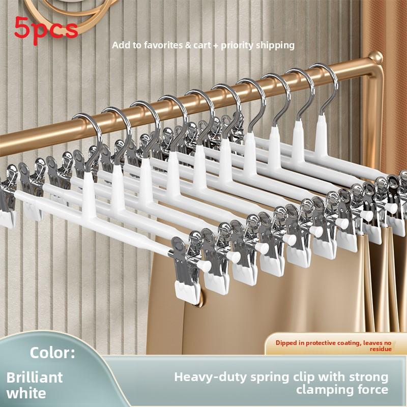 Stainless Steel Pants Hangers With Nonslip Clips For Home Storage And Laundry Organization