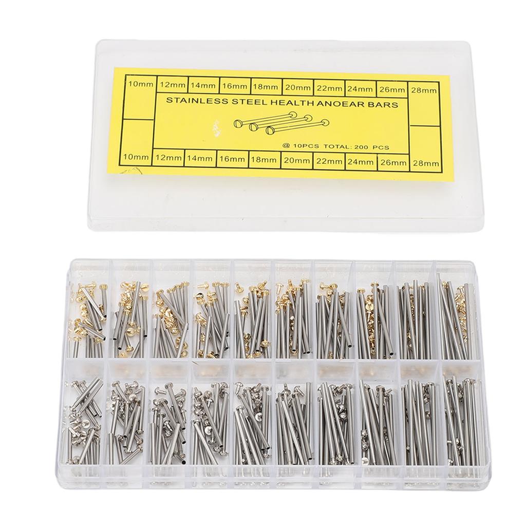 200 Pcs Stainless Steel Tube Friction Pins Watch Strap Pressure Bars And Rivet Ends for Watch Repair