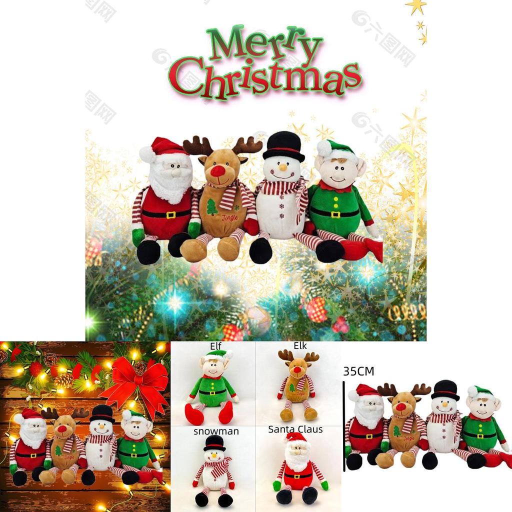 Exquisite Handgefertigte Plüsch-Weihnachtsmann-Puppe Ideal Für Weihnachtsdekoration Und Als Geschenk