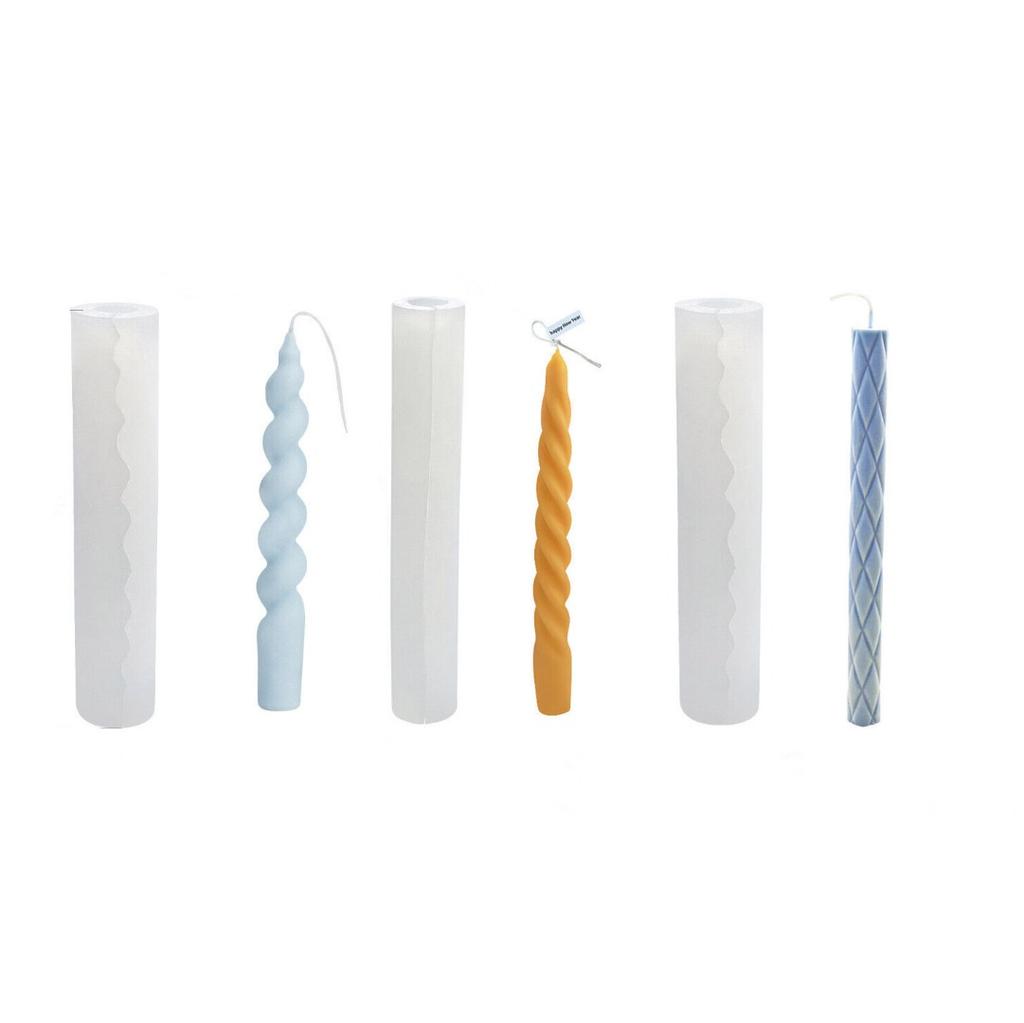 Stampo per candele, stampi per candele in silicone per la creazione di candele, per colata in resina epossidica a forma di pilastro ondulato per decorazioni per la casa