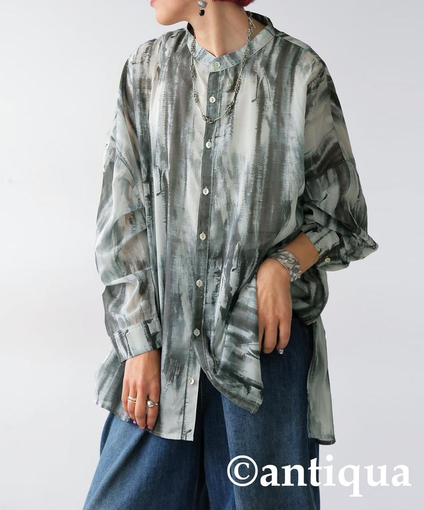 Antiqua Sheer Long Regular Size Women's Shirt, Sleeve, (S-L), 15, Gray, PO-00179