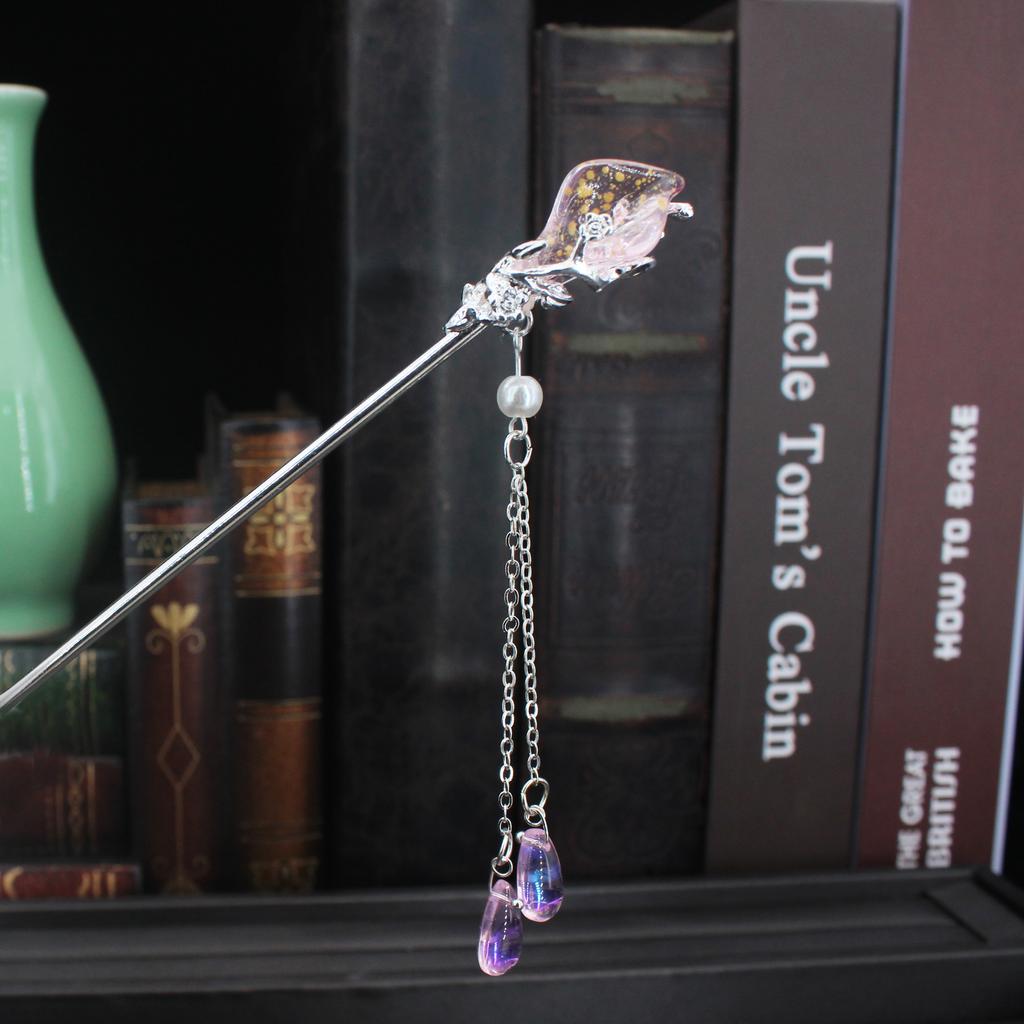 Vintage Metalen Bloem Haarspeld Voor Vrouwen Antieke Haarstok Voor Meisje Haarclip Kostuum Chinese Hanfu Haaraccessoires Bun Maker