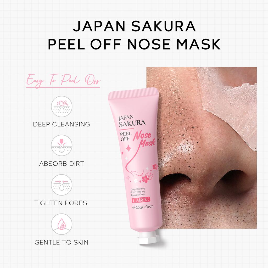 Sakura Peeling Nose Mask Deep Cleansing Oil-Control Shrink Pores Blackhead Removed Tear Off Mask Improve Roughness Skin Care
