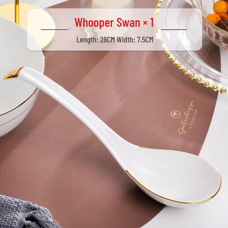 Керамический половник в форме лебедя с золотой отделкой