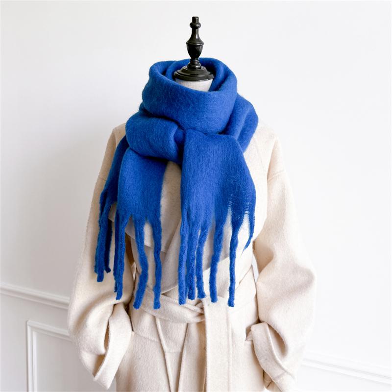 

Luxury Winter Scarf for Women Cashmere Warm Solid Pashmina Shawl Female Soft Elegant Lady Poncho Chuncky Bufanda Tassel Echarpe 20X200cm
