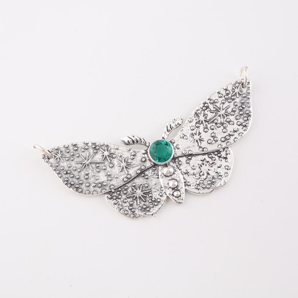 Chrome Diopside Gemstone 925 Sterling Silver Jewelry Pendant 0.7" Gift For Wife CP-35-9