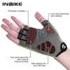 INBIKE Neue Fahrradhandschuhe Reflektierende Streifen Atmungsaktives Netz MTB Rennrad Handschuhe Gepolsterte Handfläche zum Radfahren Stoßdämpfung