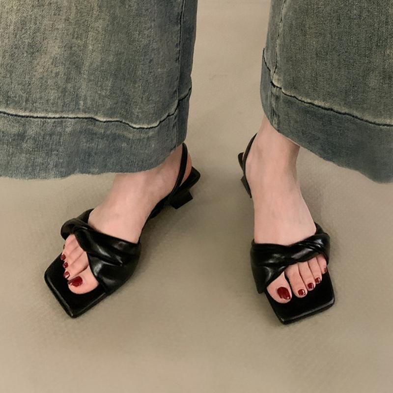 Fashion Summer New Slippers Comfortable Ladies High-heeled Sandals French Elegant Half Slipper Fashion Women's Slippers Zapatos Mujer