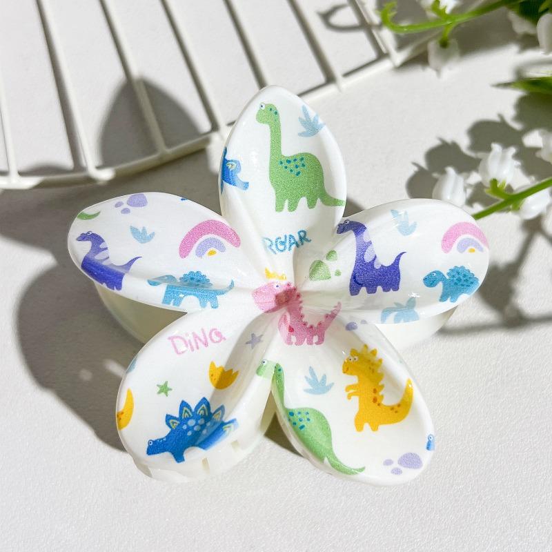 Printed Clips, Egg Flower Fresh and Light Hair Clips Back of The Head Updo Shark Clips