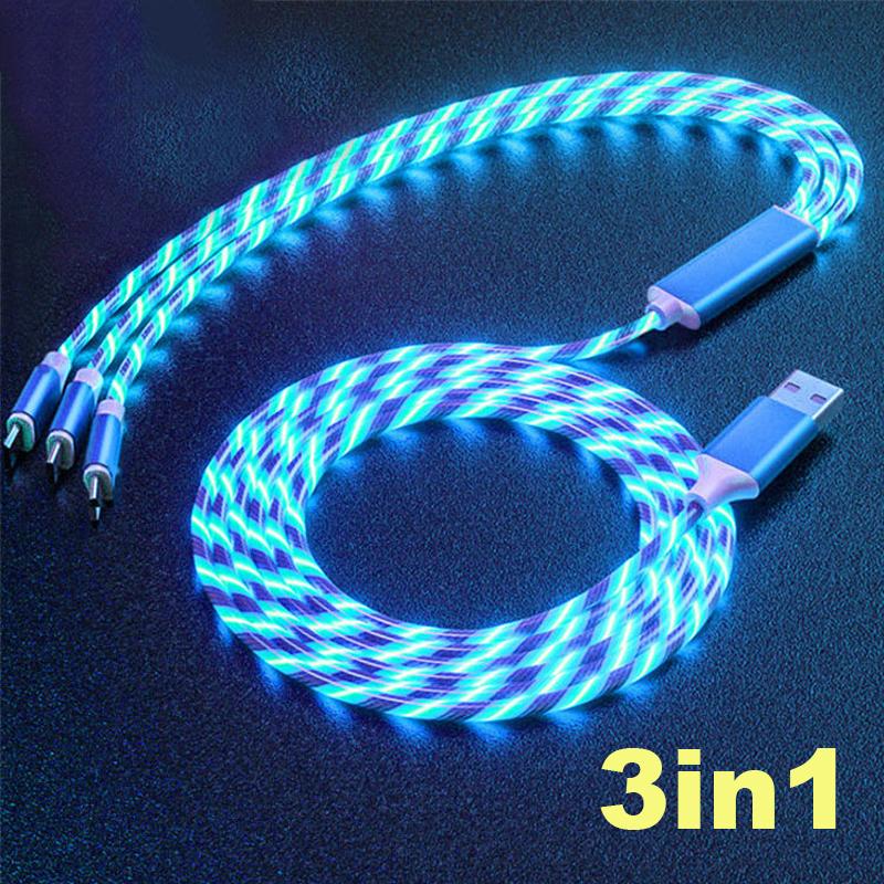 

3 в 1 2.4A USB-кабель для быстрой зарядки для iPhone 13 14 pro max Type-C Android Micro USB Samsung A51 a72 Huawei xiaomi Аксессуары для зарядного кабеля