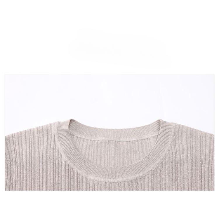 Tricou tricotat de vară pentru femei Cămașă cu mânecă scurtă de liliac Vară, Top la modă Cămașă tricotată din mătase de gheață