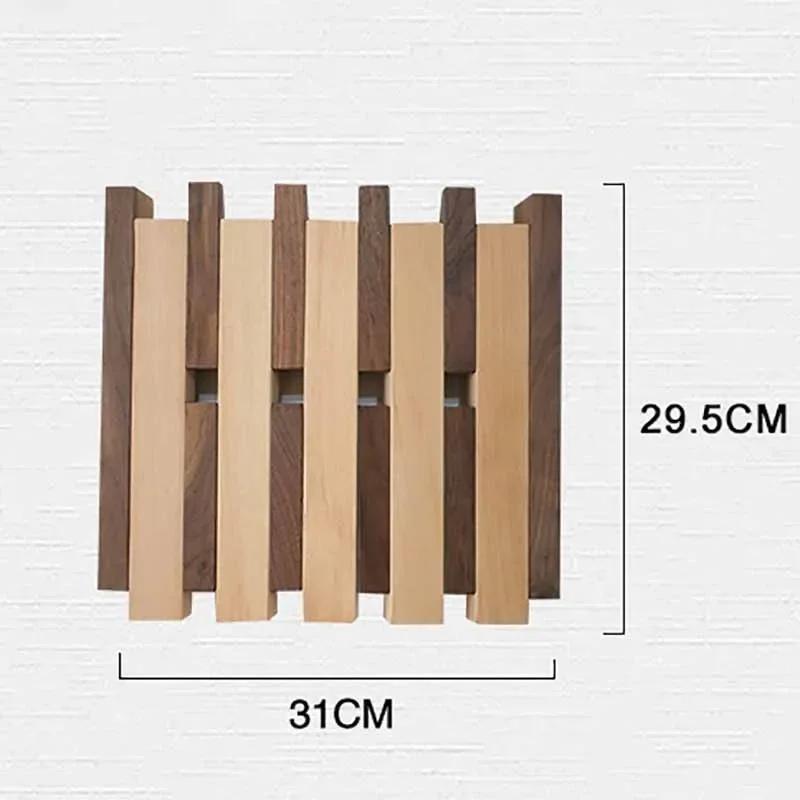 Wooden Wall Coat Racks Double Row Clothes Hooks Bedroom Clothing Organizers Hanger Hat Bag Dress Storage Portable Room Shelf