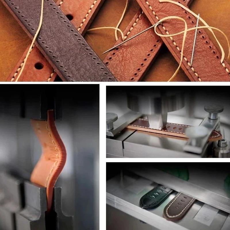 No Gaps Leather Band for Samsung Galaxy Watch 7 6 5 4 40 44mm Quick Fit Metal Buckle Strap for Galaxy Watch6 4 Classic 43 47mm