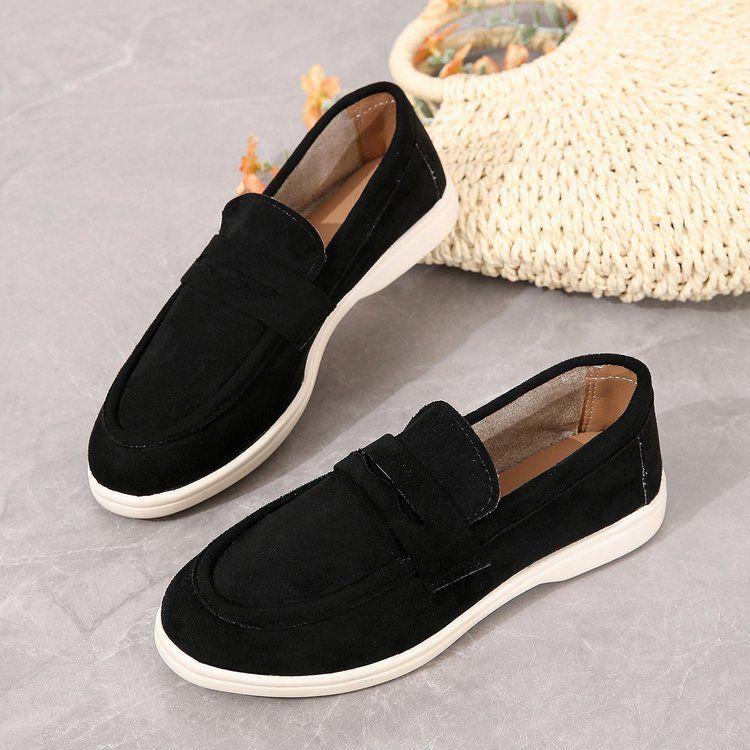Loafers women's spring and autumn 2025 new British style lazy one-pedal single shoes retro flat beanie shoes